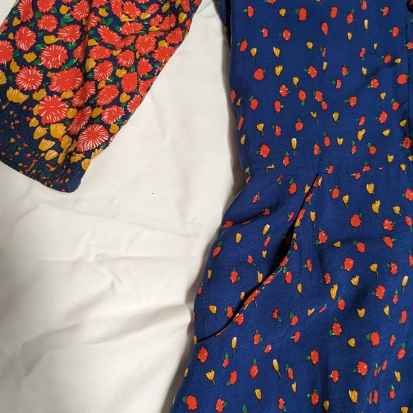 Vintage Trollied Dolly 3/4 Sleeve Floral Midi Dress Sz S - Picture 4 of 9